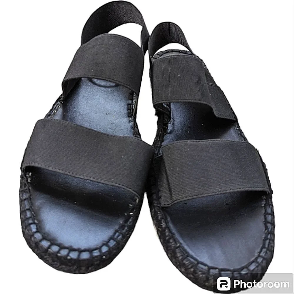 A New Day Black Elastic Strap Espidrelles size 9.5
